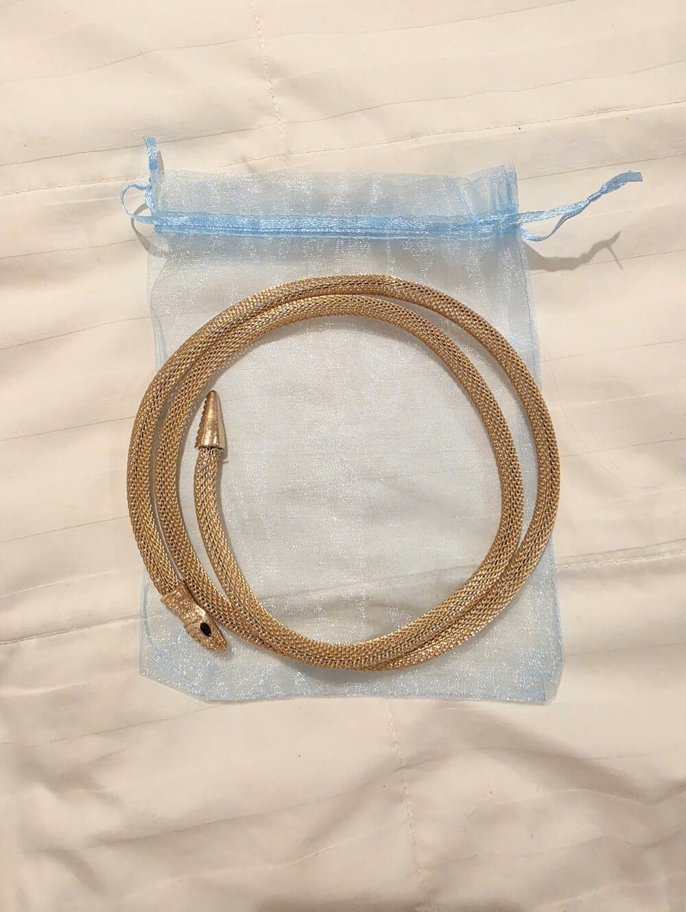 Wrap-around Textured Snake Choker Necklace Gold - Picture 6 of 7